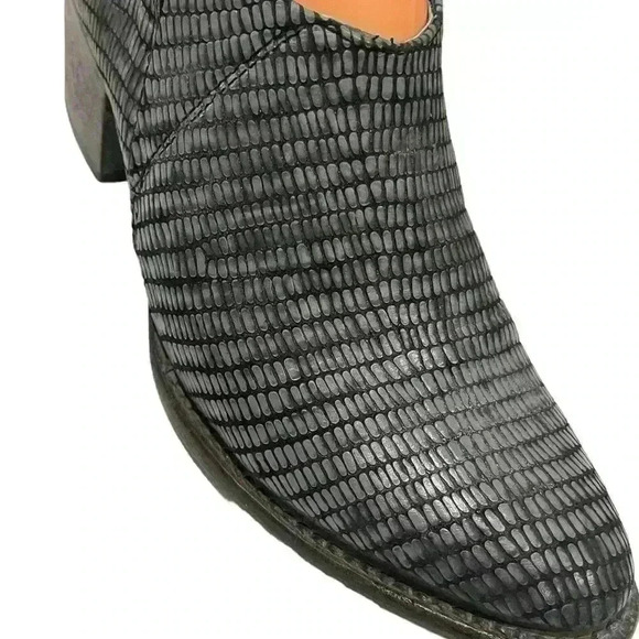 FREEBIRD BY STEVEN Shae Women’s Gray Silver Leather Lizard Clog Mules US 7 - Picture 4 of 12